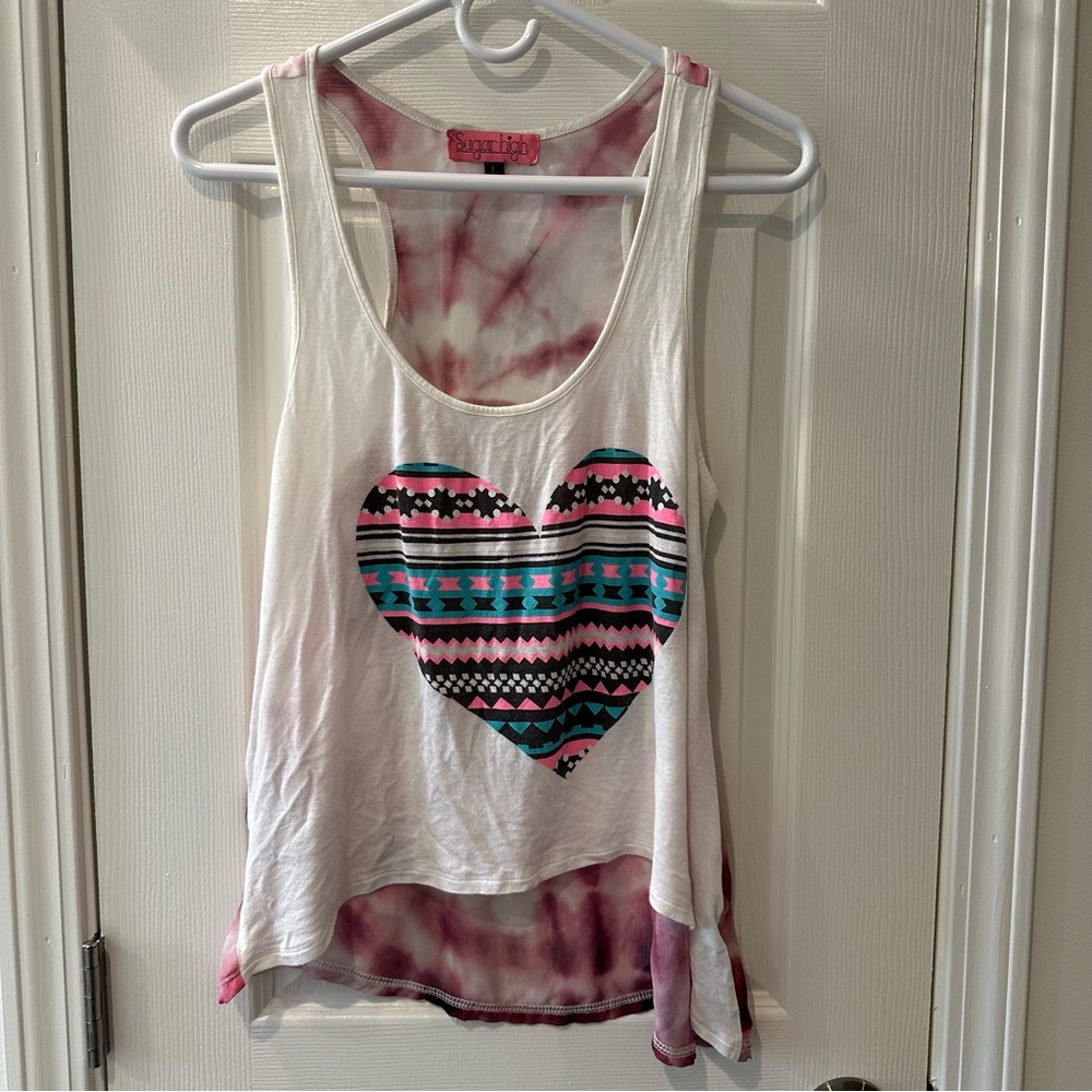 SUGAR HIGH size L Flowy sheer back tank